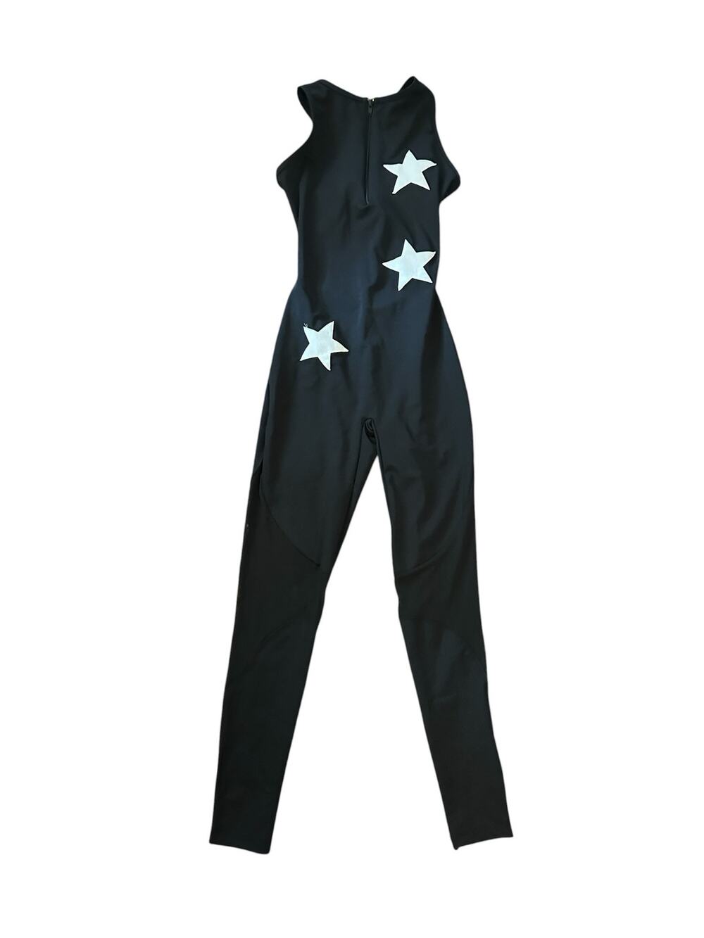 Girls Kids LC Large Black One Piece Dance Competition Star Print Jumpsuit
